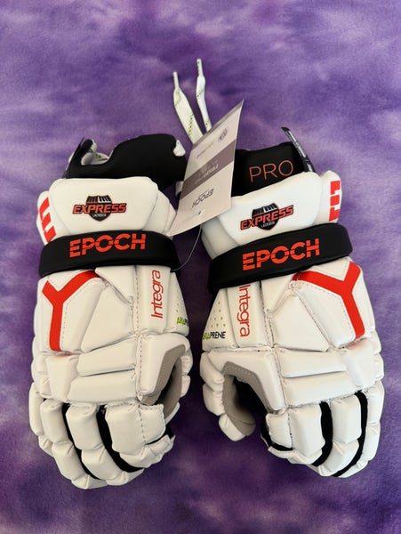 White Epoch Integra Pro Lacrosse Gloves Medium (New)