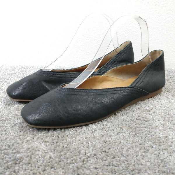 Lucky Brand Alba Ballet Flat Womens 8.5 Shoes Slip On Comfort Black Leather