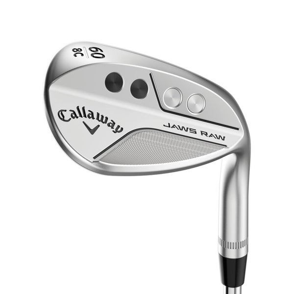 LEFT HANDED CALLAWAY JAWS RAW CHROME LOB WEDGE 58°-08° (BOUNCE) Z GRIND STEEL WEDGE FLEX STANDARD T