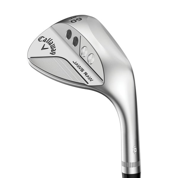 LEFT HANDED CALLAWAY JAWS RAW CHROME LOB WEDGE 58°-08° (BOUNCE) Z GRIND STEEL WEDGE FLEX STANDARD T