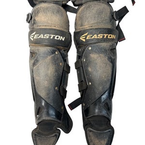 Used Easton QUICKFIT Black Catchers Leg Guards - Youth 11835-S000197496