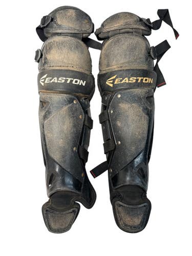 Used Easton QUICKFIT Black Catchers Leg Guards - Youth 11835-S000197496
