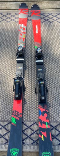 Men's 2024 Rossignol 165 cm HERO ATHLETE FIS SL Skis With Bindings Max Din 18 (Used)