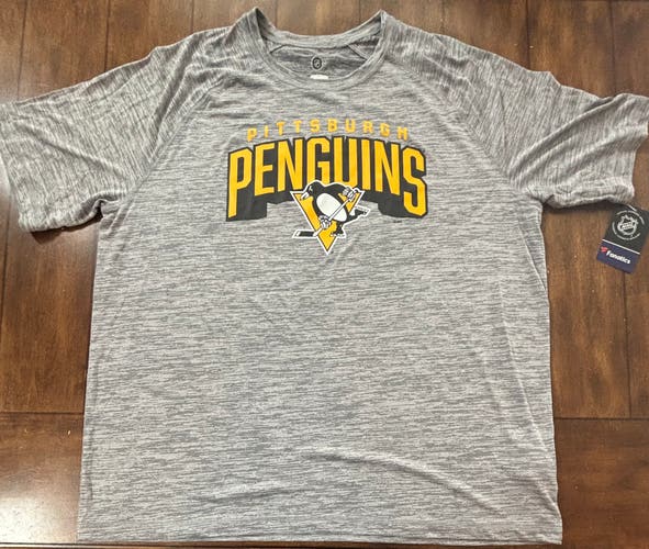Pittsburgh Penguins Adult T-Shirt Gray Size 2XL