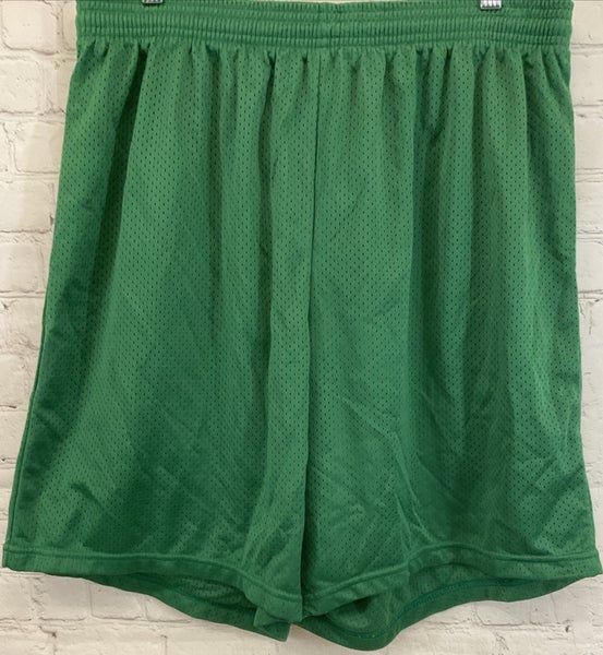 Alleson Basket Ball Short Adult XL Double Sided Mesh Elastic Waistband Green