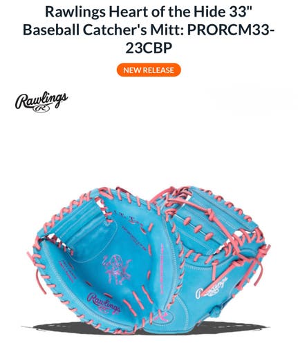Brand New Rawlings Right Hand Throw Catcher's Heart of the Hide Baseball Glove 33"