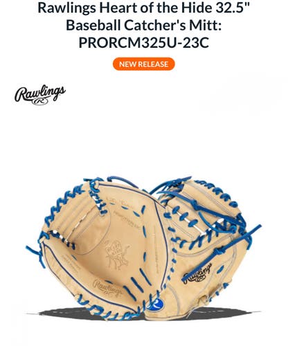 New Rawlings Heart of The Hide R2G Baseball Right Hand Throw 32.5” Catchers Glove Contour Fit