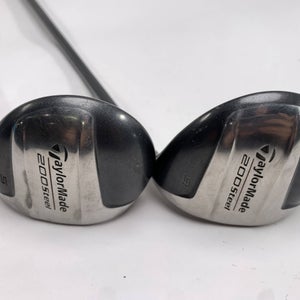 TaylorMade 200 Steel 3 & 5 Fairway Wood Set 15* 18* Lite 80g Regular Mens RH