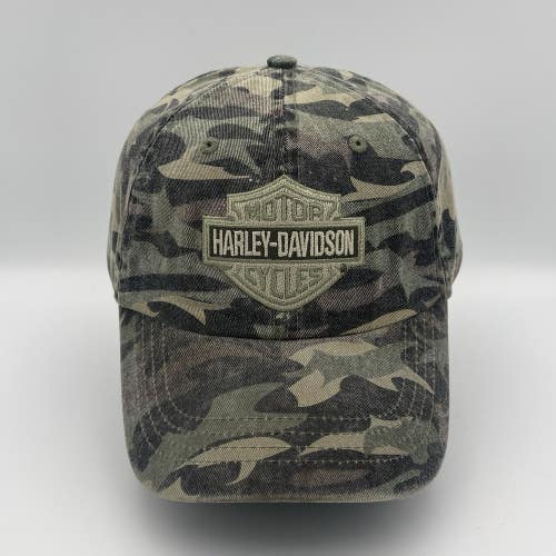 Harley Davidson Hat Cap Camouflage Strapback One Size Metal Buckle