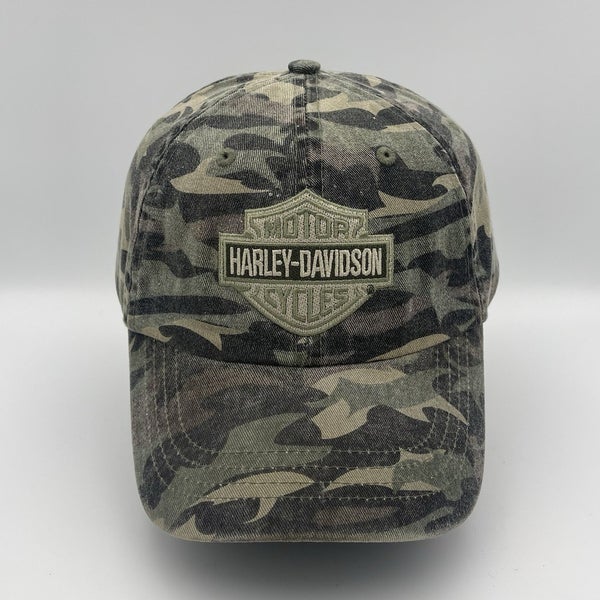Harley Davidson Hat Cap Camouflage Strapback One Size Metal Buckle