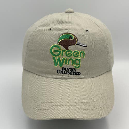 Vintage Ducks Unlimited Green Wing Strap Hat Cap Strapback Youngan