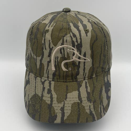 Ducks Unlimited Mossy Oak Bottomland Camo Adjustable Baseball Hat Cap OSFM