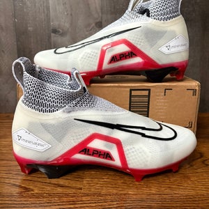 Nike Alpha Menace Elite 3 Football Cleats Size 11 White Red CT6648-103