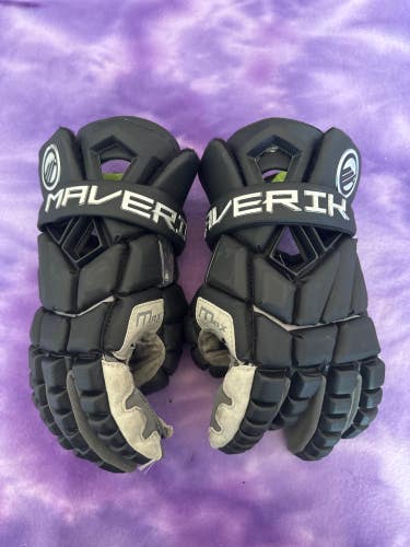 Black Maverik Max Lacrosse Gloves 13" (Used)