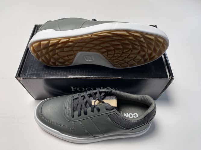 FootJoy Contour Casual Golf Shoes Charcoal Gray White Men's SZ 9.5 (54375)