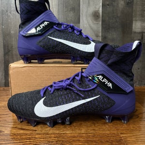 Nike Alpha Menace Elite 2 Black/Purple Football Cleat Men's Sz 11.5 BV2077 011 New