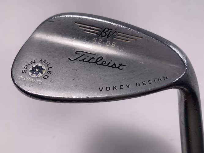 Titleist Vokey Spin Milled SM4 Chrome Gap Wedge GW 52* 8 Bounce Wedge RH