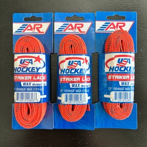 Three Pairs Wax Orange Laces, 72” New