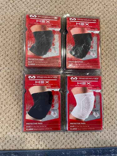 For Pairs McDavid Knee/Elbow Pads Size XL In Black & White Model 6440