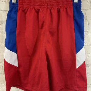 Alleson Athletic 80185 Girl's 100% Polyester Athletic Shorts Red Blue US Large