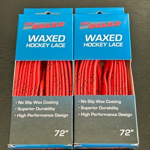Two Pairs Wax Orange Hockey Laces, 72” New