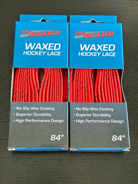 Two Pairs Wax Orange Hockey Laces, 84” New