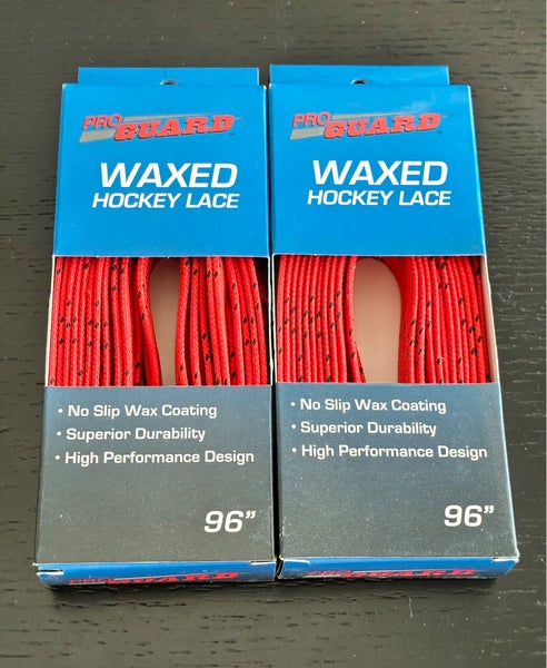 Two Pairs Wax Orange Hockey Laces, 96” New