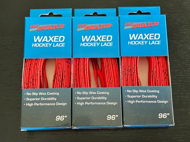 Three Pairs Wax Orange Laces, 96” New