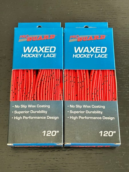 Two Pairs Wax Orange Hockey Laces, 120” New