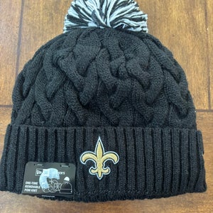 NEW ORLEANS SAINTS NEW ERA NFL KNIT REMOVABLE POM KNIT NWT