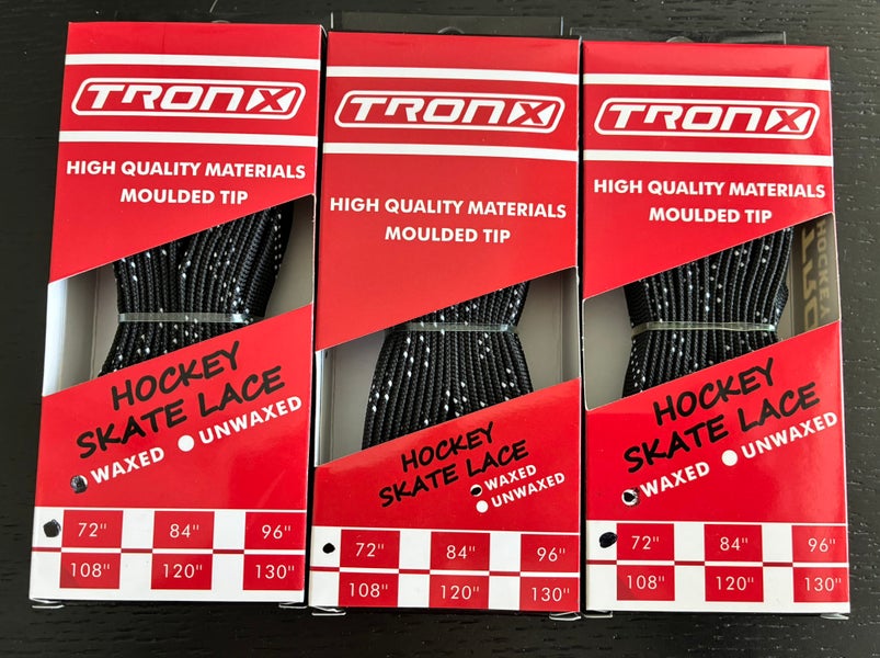 Three Pairs Wax Black Laces, 72” New