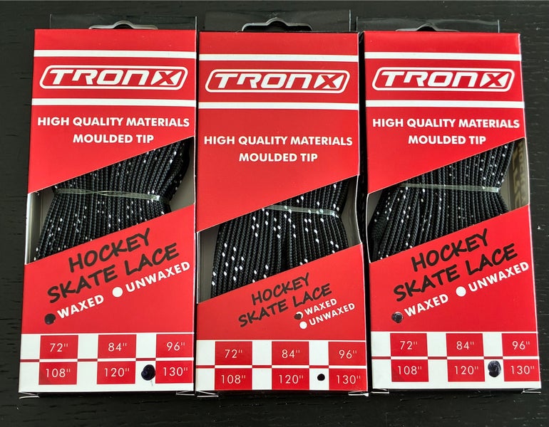 Three Pairs Wax Black Laces, 130” New