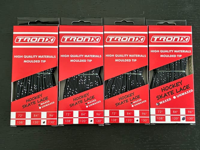 Four Pairs Wax Black Laces, 130” New