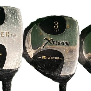 X-Factor Golf Hammer Wood Set Driver, 3w, 5w RH Aerospeed Graphite Good Grips
