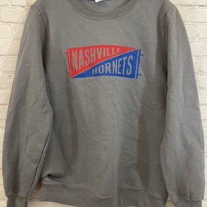 Nashville Hornets Extra Large Pre Shrunk Sweat Shirt Light Gray Fleece Lined