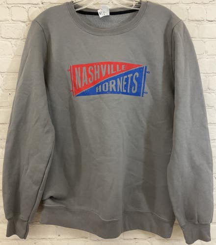 Nashville Hornets Extra Large Pre Shrunk Sweat Shirt Light Gray Fleece Lined