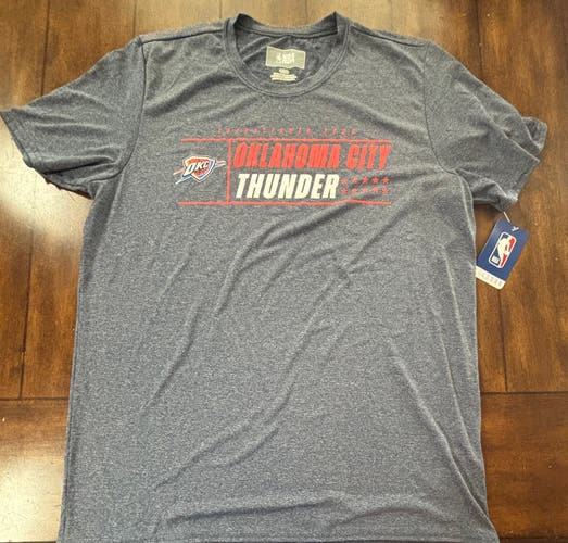 Oklahoma City Thunder Gray Graphic T-Shirt NBA Basketball Adult Large NWT