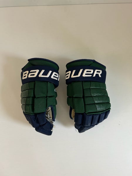 Used Size 15" Green/Blue Bauer Pro Series Pro Stock Gloves