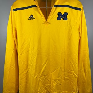 Michigan Wolverines Men’s Small Adidas Climalite Sideline Quarterzip Pullover