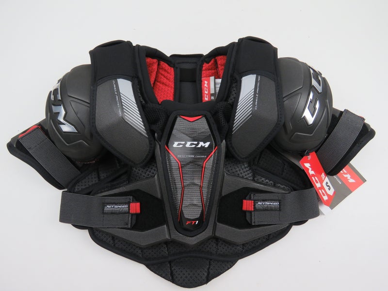 CCM JetSpeed FT1 NHL Pro Stock Hockey Shoulder Pads Black Small