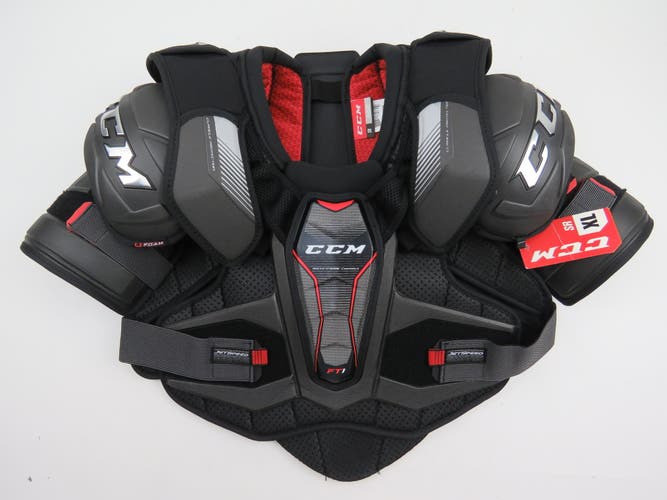 CCM JetSpeed FT1 NHL Pro Stock Hockey Shoulder Pads Black XL