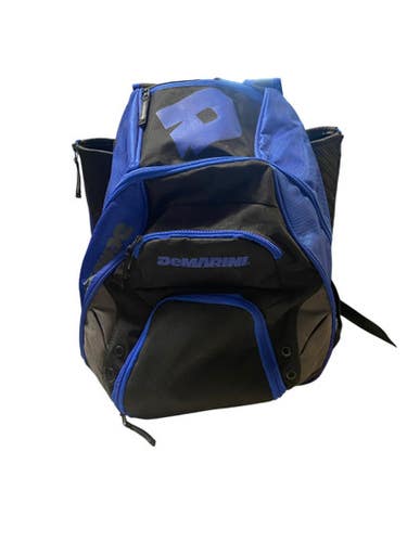Used Demarini BLACK AND BLUE BACK PACK BB/SB Player Carry Bag Navy Blue 11706-S000360576