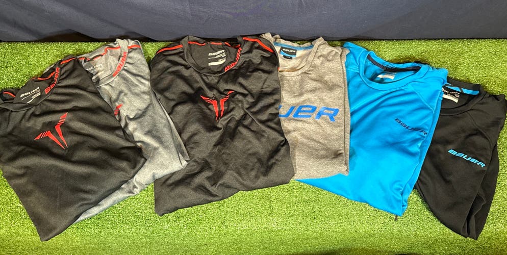 Men’s Used Bauer Hockey 6 Shirt Bundle