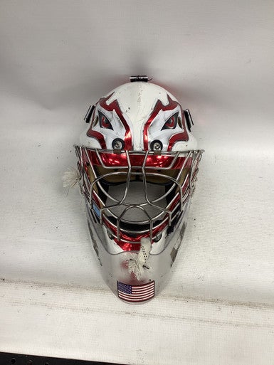 Used OTNY X1 TYPE D1 Senior Goalie Helmet/Mask White LG 11851-S000036495