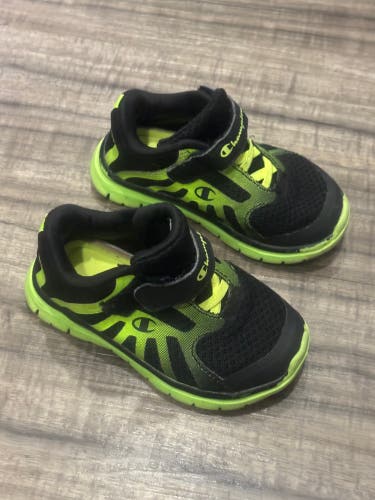 Champion Athletics Toddler 5 Sneaker Shoes Black Lime Green