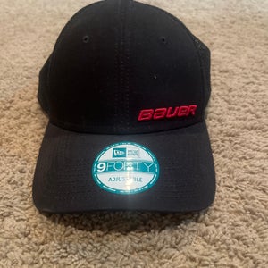 Bauer x New Era 9Forty Adjustable Trucker Hat – Black/Red – New with Tags