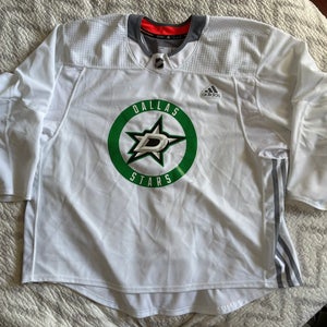 White Adidas MIC Practice Jersey Sz58G Goalie Cut Dallas Stars