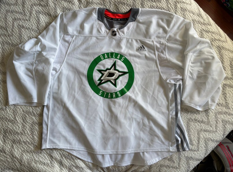 White Adidas MIC Practice Jersey Sz58G Goalie Cut Dallas Stars