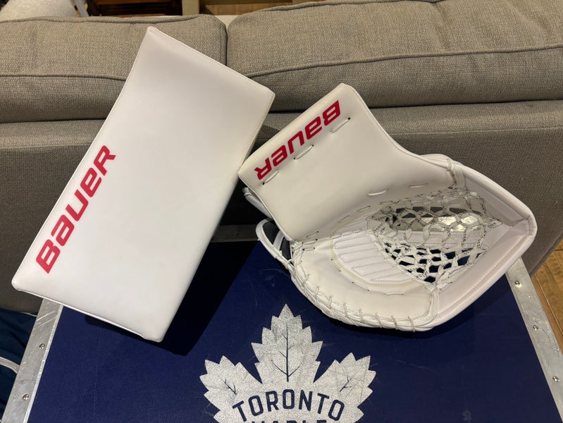 Brand New Pro Stock Bauer Digiprint Pro Goalie Glove & Blocker Set Martin