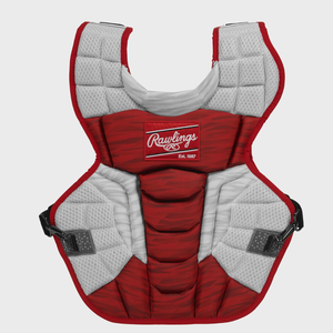 Rawlings Velo 2.0 Baseball Chest Protector Intermediate 15.5" Scarlet/White